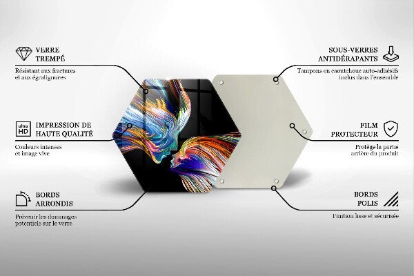 Chopping board glass Abstraction kiss