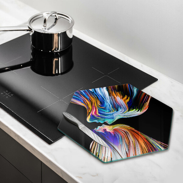 Chopping board glass Abstraction kiss