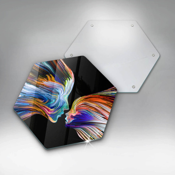 Chopping board glass Abstraction kiss
