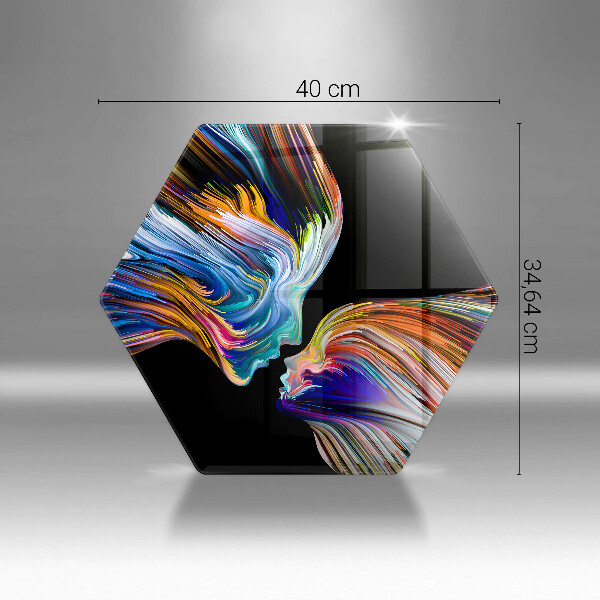 Chopping board glass Abstraction kiss