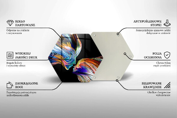 Chopping board glass Abstraction kiss