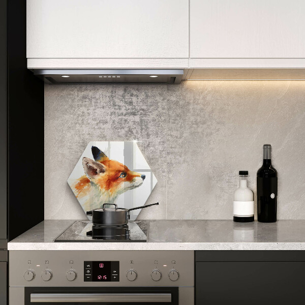 Chopping board glass Painted fox