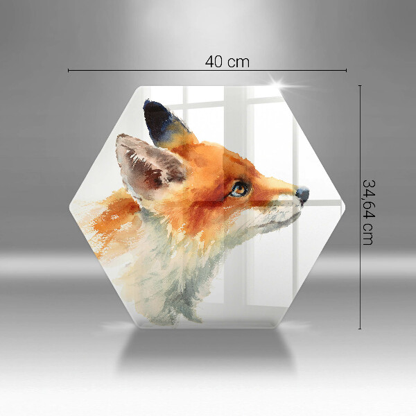 Chopping board glass Painted fox