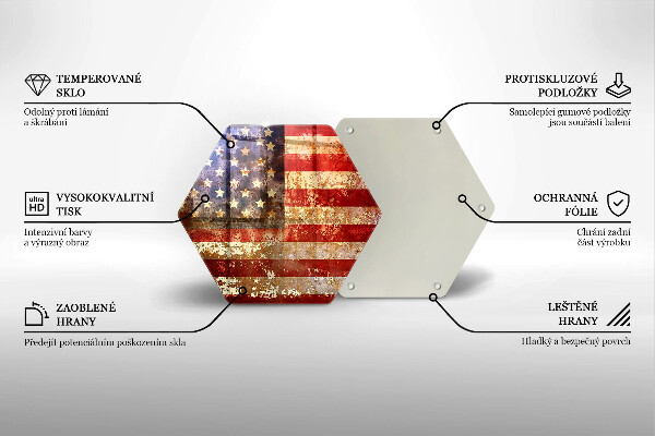 Chopping board glass USA Flag of America