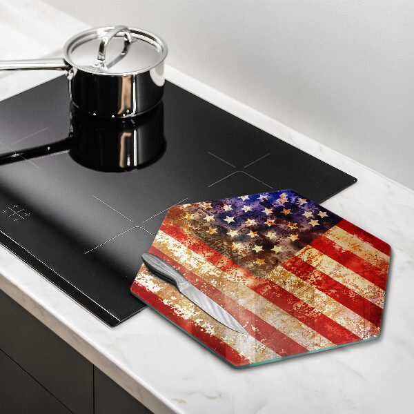 Chopping board glass USA Flag of America