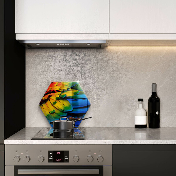 Chopping board glass Colorful parrots