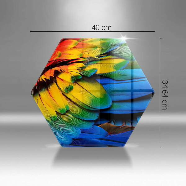 Chopping board glass Colorful parrots