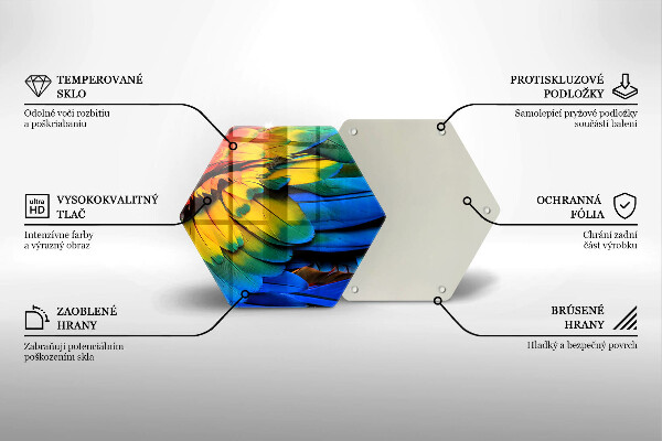 Chopping board glass Colorful parrots