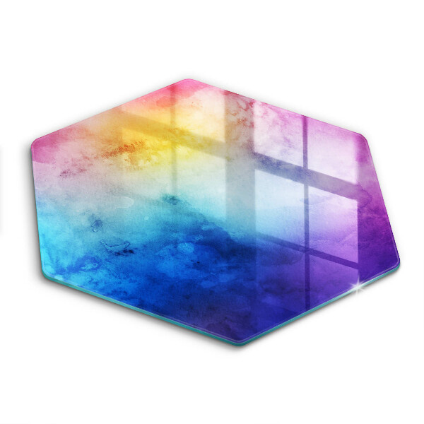 Chopping board glass Rainbow watercolor spots