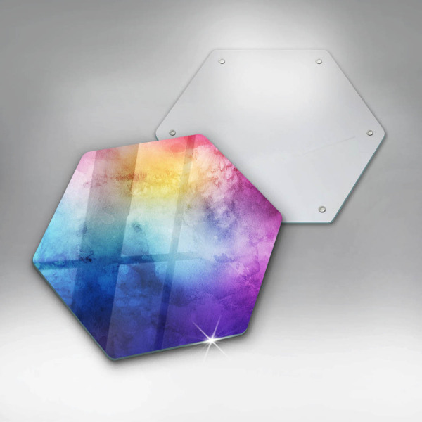 Chopping board glass Rainbow watercolor spots