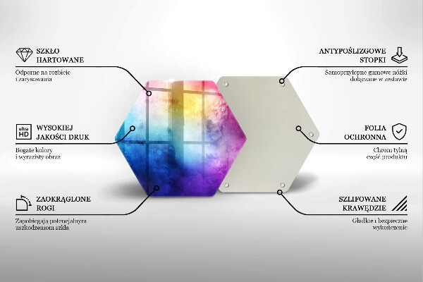 Chopping board glass Rainbow watercolor spots