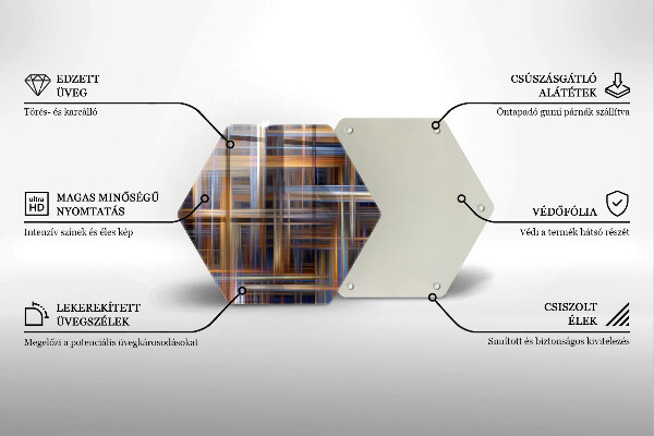 Chopping board glass Abstract paint lines