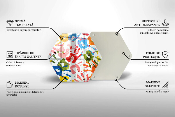 Chopping board glass Traces of children's hands