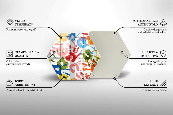 Chopping board glass Traces of children's hands