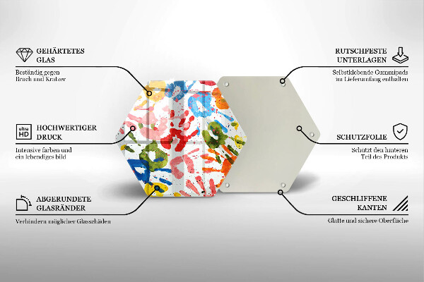 Chopping board glass Traces of children's hands