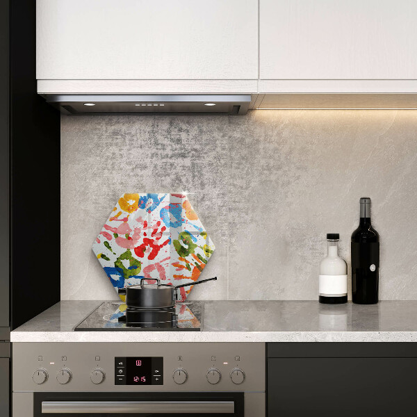 Chopping board glass Traces of children's hands