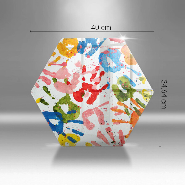 Chopping board glass Traces of children's hands