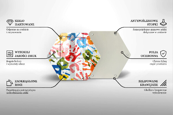 Chopping board glass Traces of children's hands