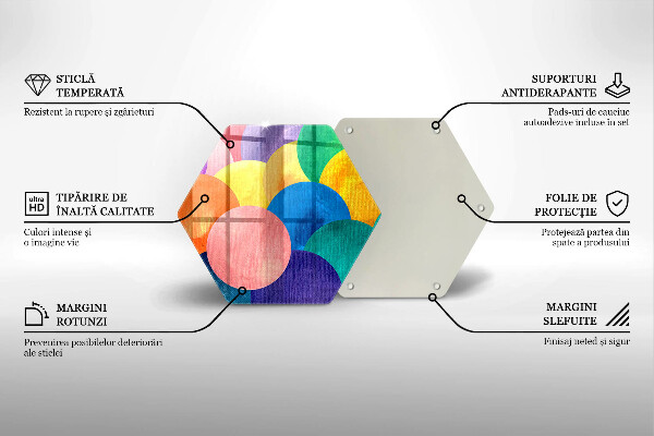 Chopping board glass Colorful wheels