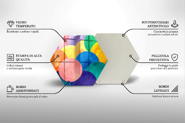 Chopping board glass Colorful wheels