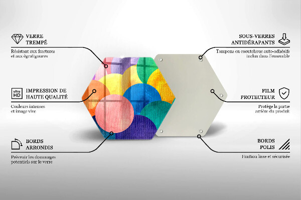 Chopping board glass Colorful wheels