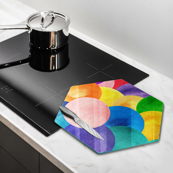 Chopping board glass Colorful wheels