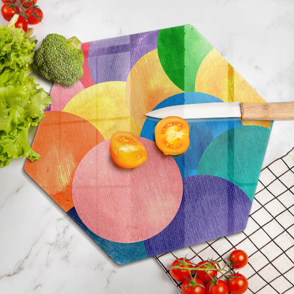 Chopping board glass Colorful wheels