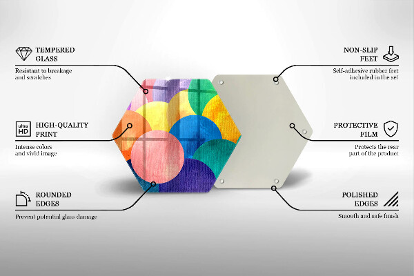 Chopping board glass Colorful wheels