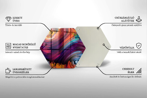 Chopping board glass Colorful highlights