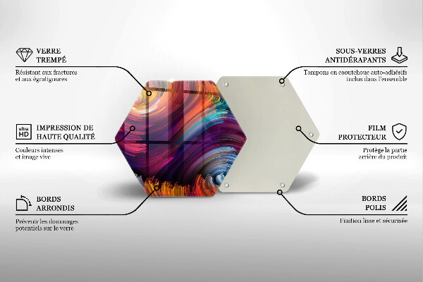 Chopping board glass Colorful highlights