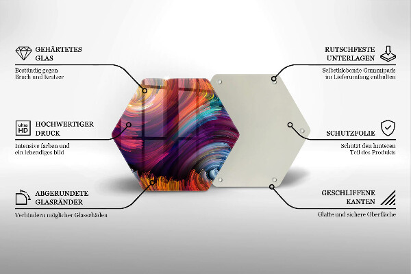 Chopping board glass Colorful highlights