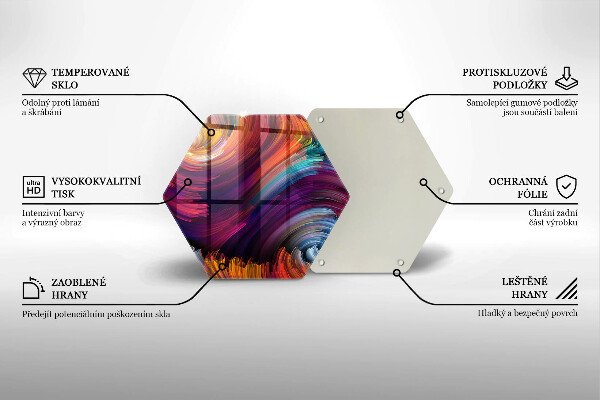 Chopping board glass Colorful highlights