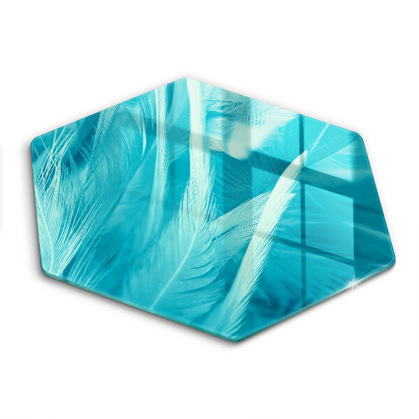 Chopping board glass Delicate feathers