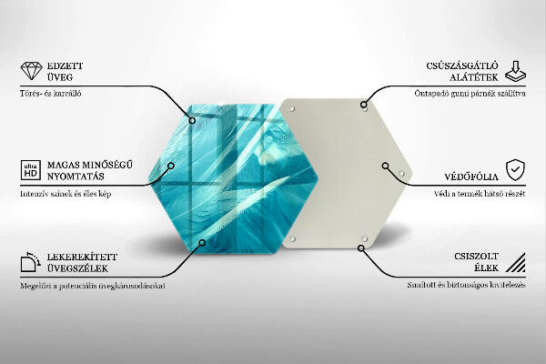 Chopping board glass Delicate feathers