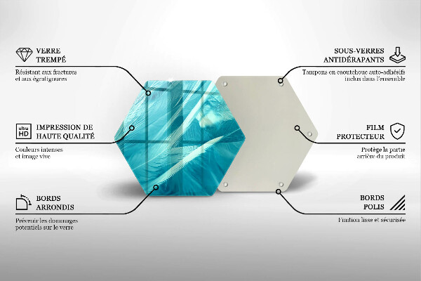 Chopping board glass Delicate feathers