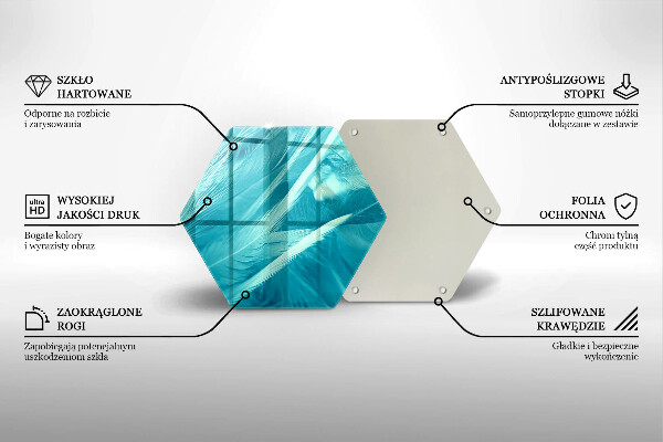 Chopping board glass Delicate feathers