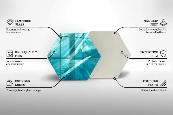 Chopping board glass Delicate feathers