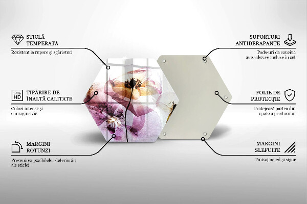 Chopping board glass Delicate flowers