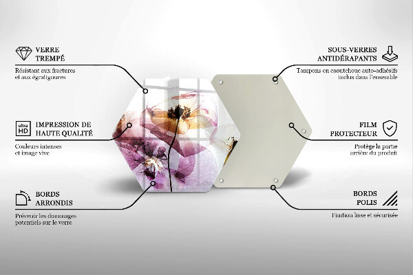Chopping board glass Delicate flowers