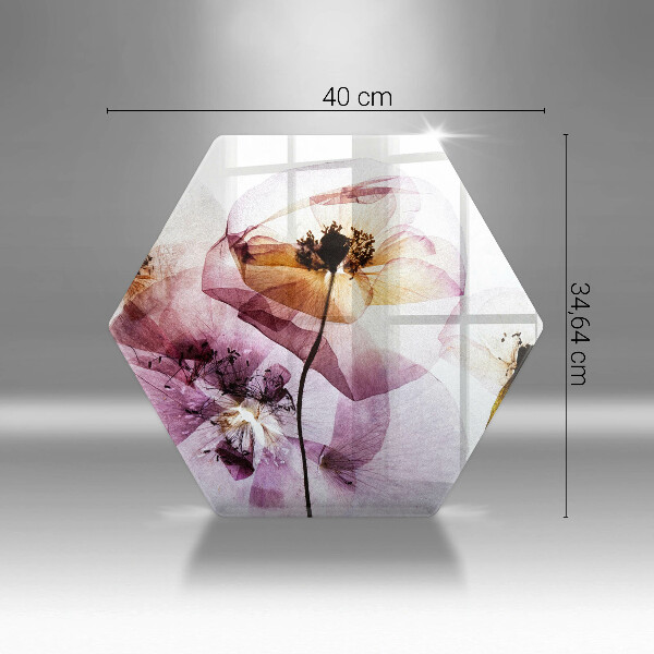 Chopping board glass Delicate flowers