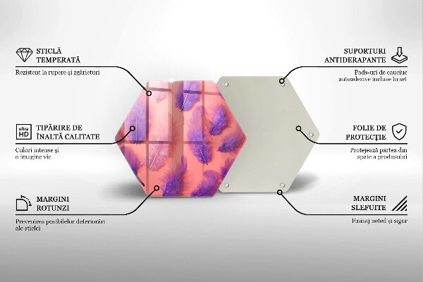 Chopping board glass Fluffy feathers