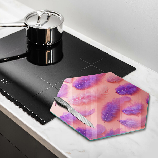 Chopping board glass Fluffy feathers