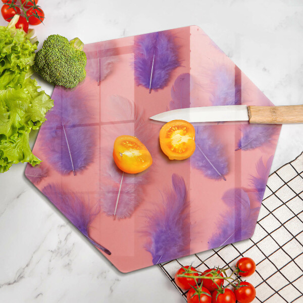 Chopping board glass Fluffy feathers