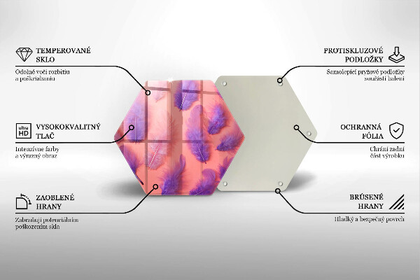 Chopping board glass Fluffy feathers