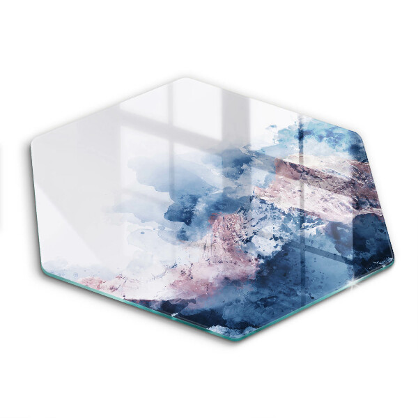 Chopping board glass Abstraction painted mountains