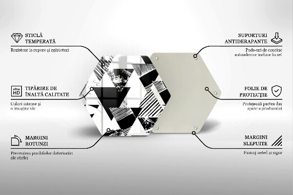 Chopping board glass Geometric triangles