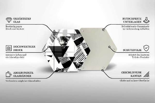 Chopping board glass Geometric triangles