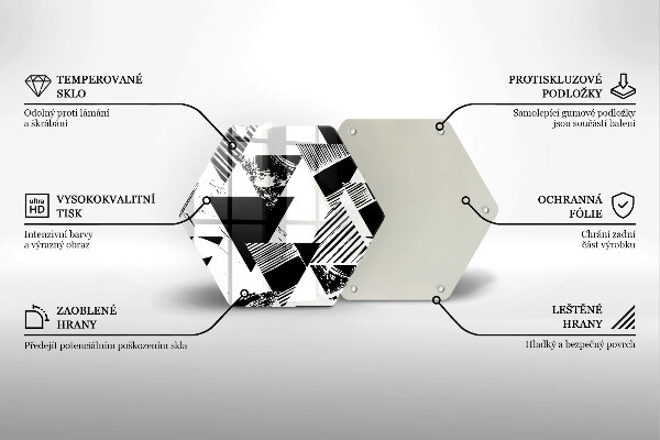 Chopping board glass Geometric triangles