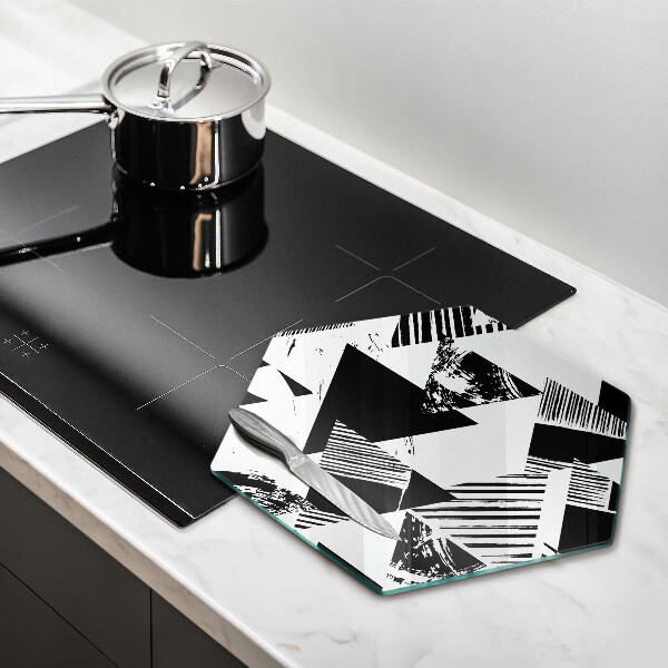 Chopping board glass Geometric triangles