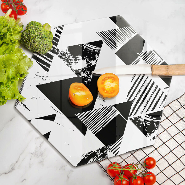 Chopping board glass Geometric triangles